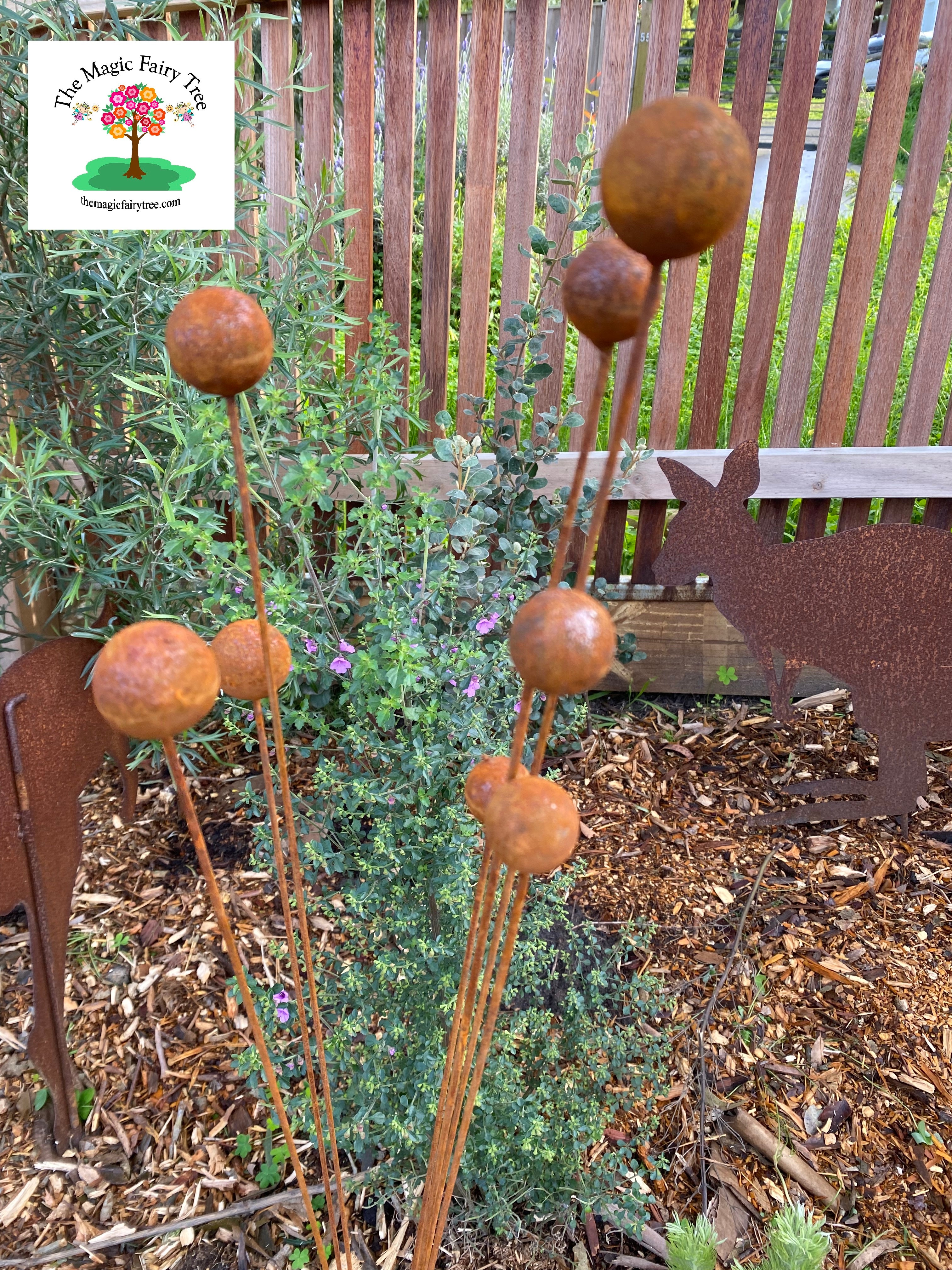 Rustic Billy Buttons Kinetic Garden Art image 0