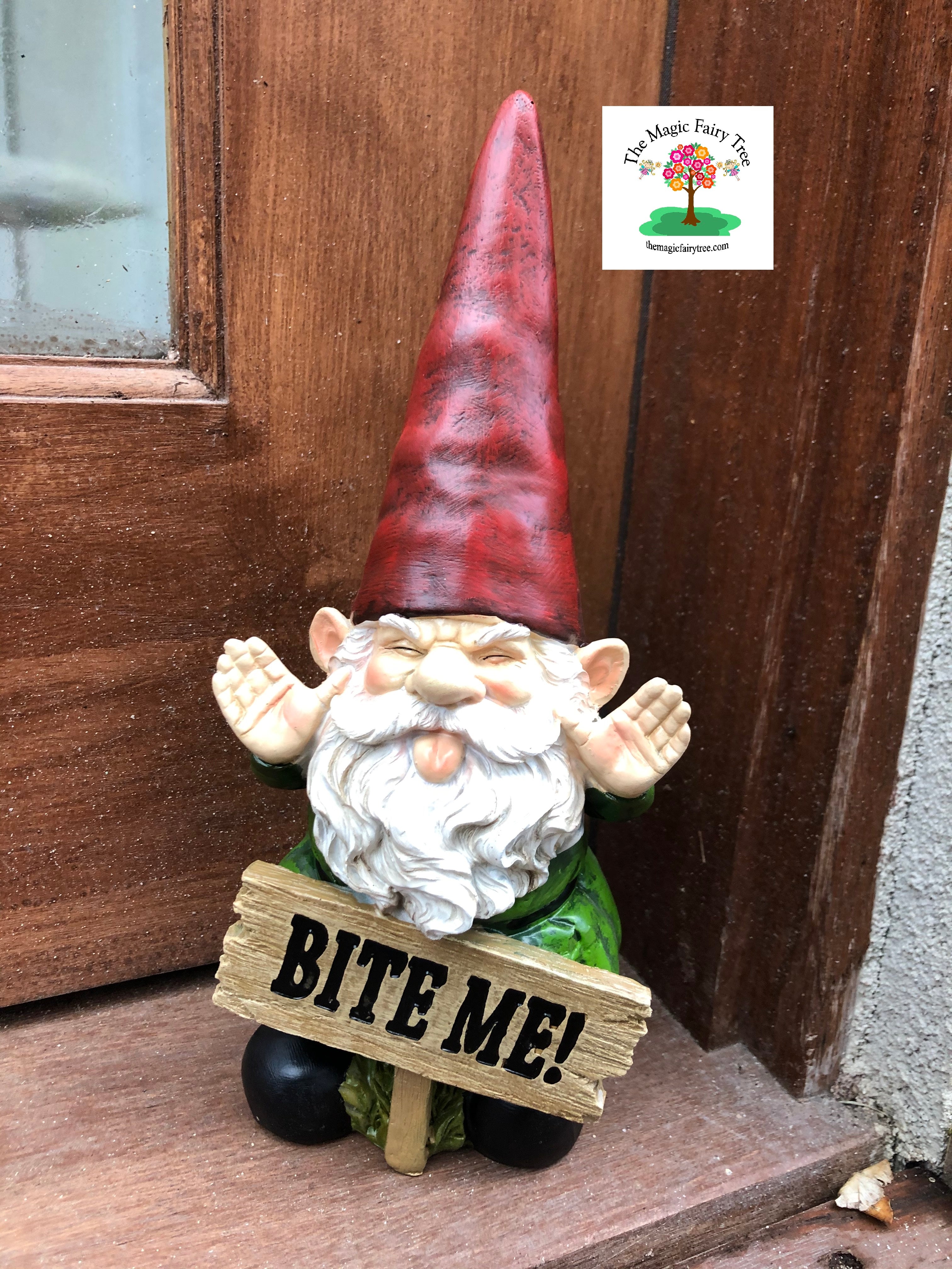 Bite Me - Novelty Rude Gardening Gnome - Bite Me image 0