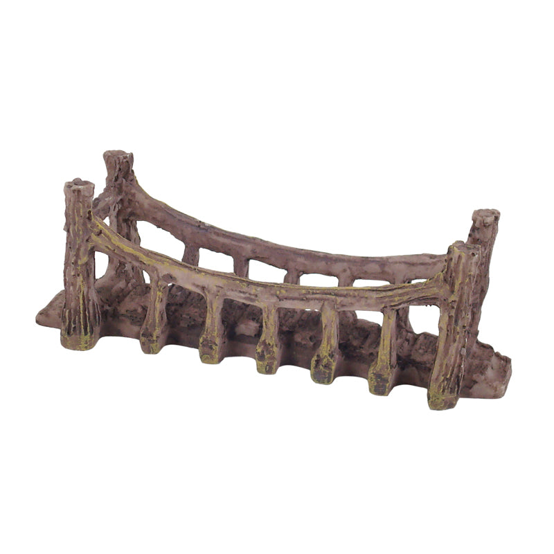 Wooden effect path suspension bridge walkway image 1