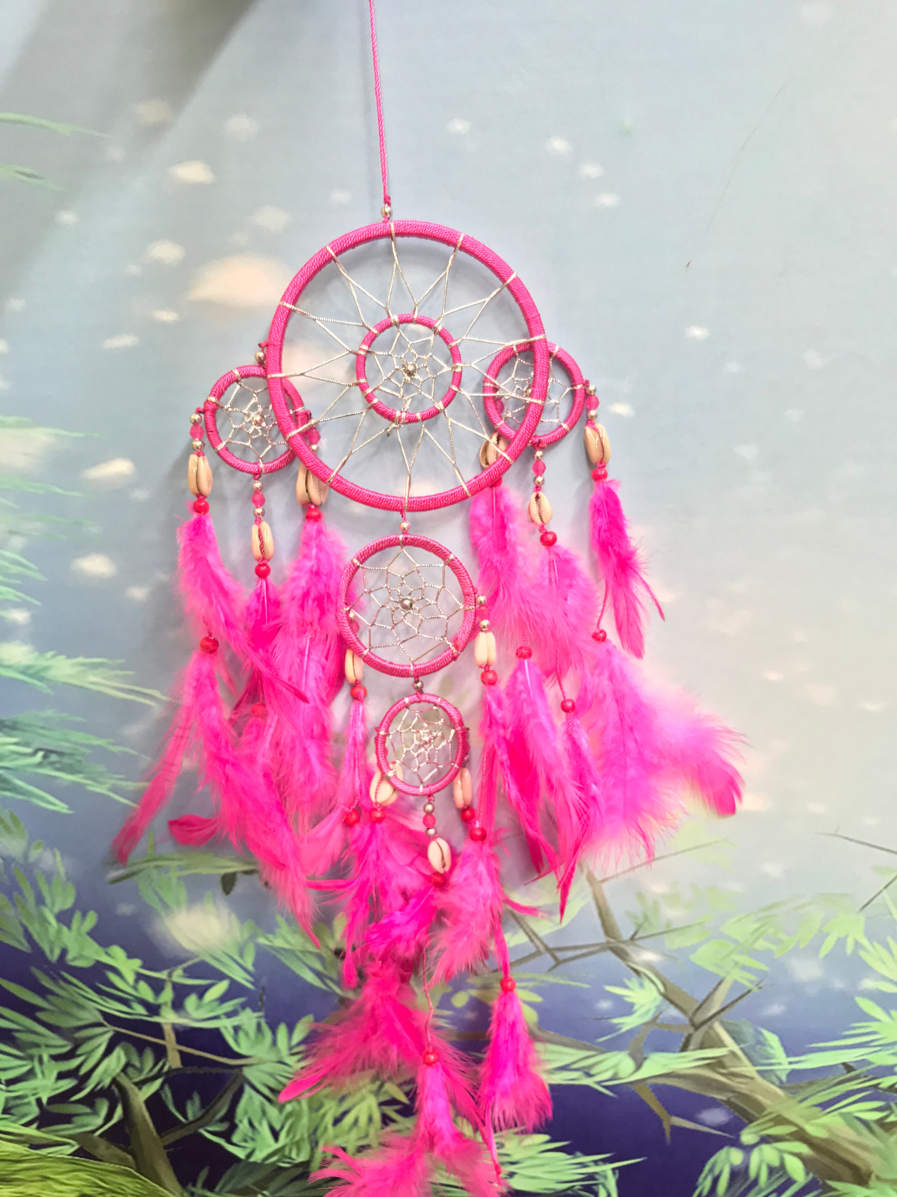 Pink feather dreamcatcher image 0