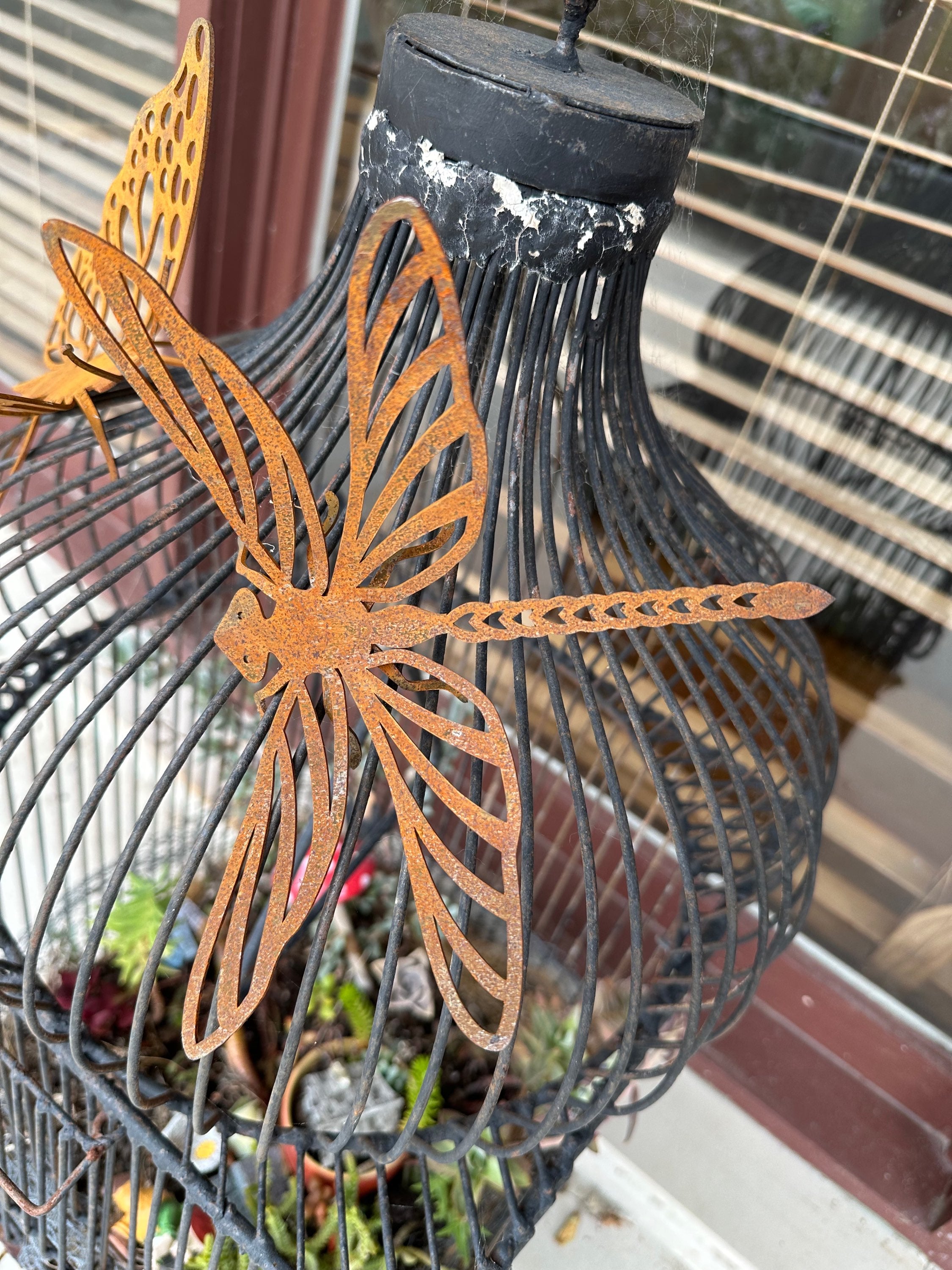 Large Dragonfly or Butterfly Pot Sitter Decor image 2