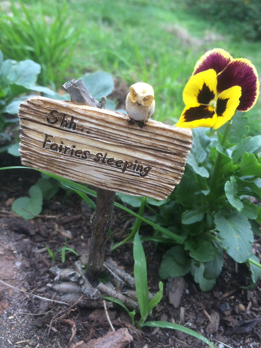 "Shhh .... Fairies Sleeping"  fairy garden sign image 2