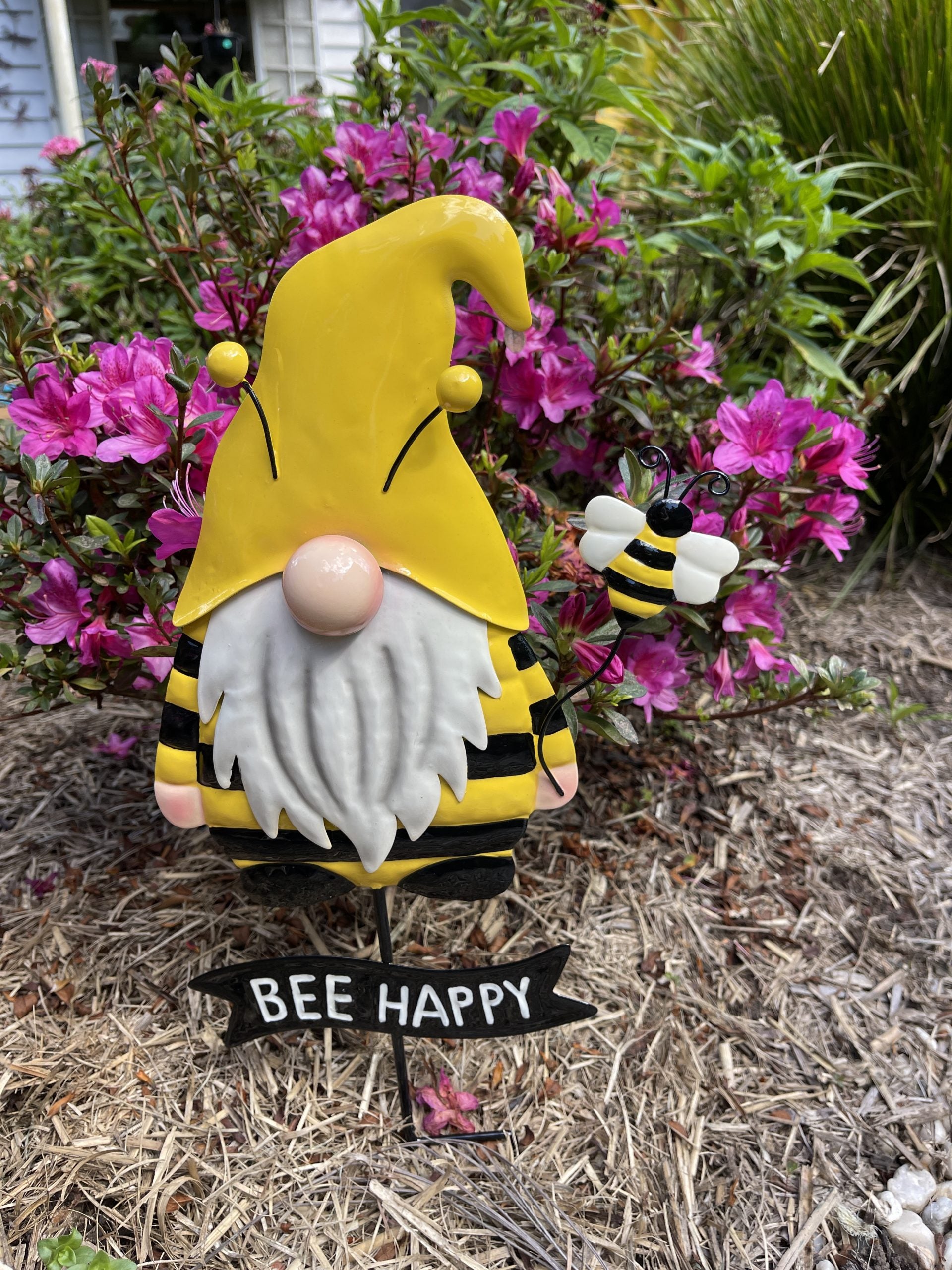 Gnome Garden Stake - Bee Happy / Life is Sweet image 2