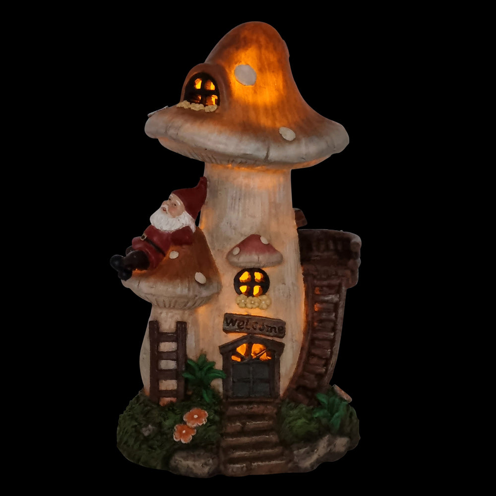 Solar mushroom gnome house