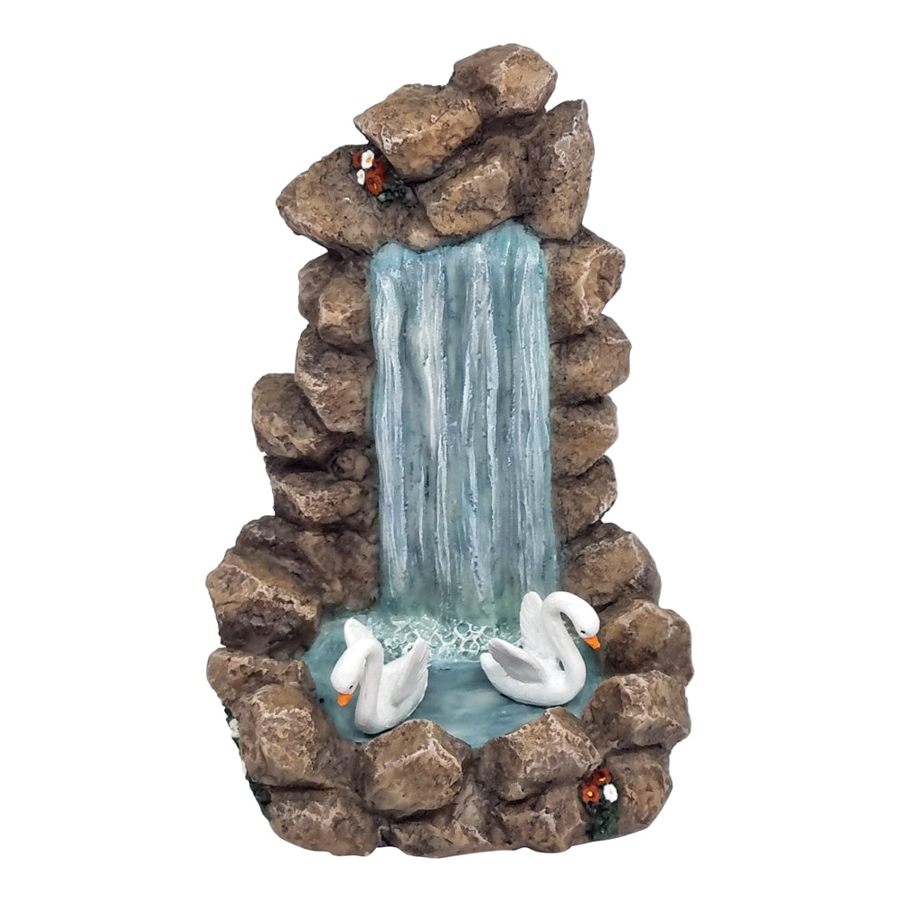 Fairy Garden Waterfall with Swans