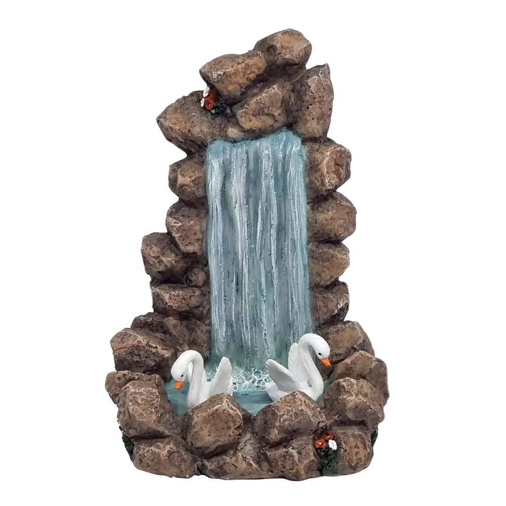 Fairy Garden Waterfall with Swans
