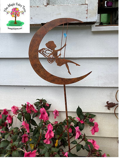Moon Fairy Garden Stakes