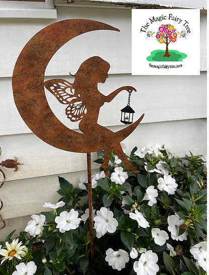 Moon Fairy Garden Stakes