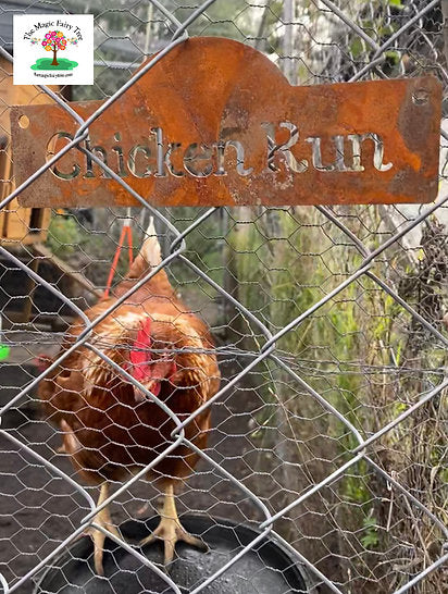 Rusty Metal Garden Signs - chicken, potting shed, veggie