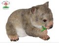 29cm wombat eating leaves garden ornament